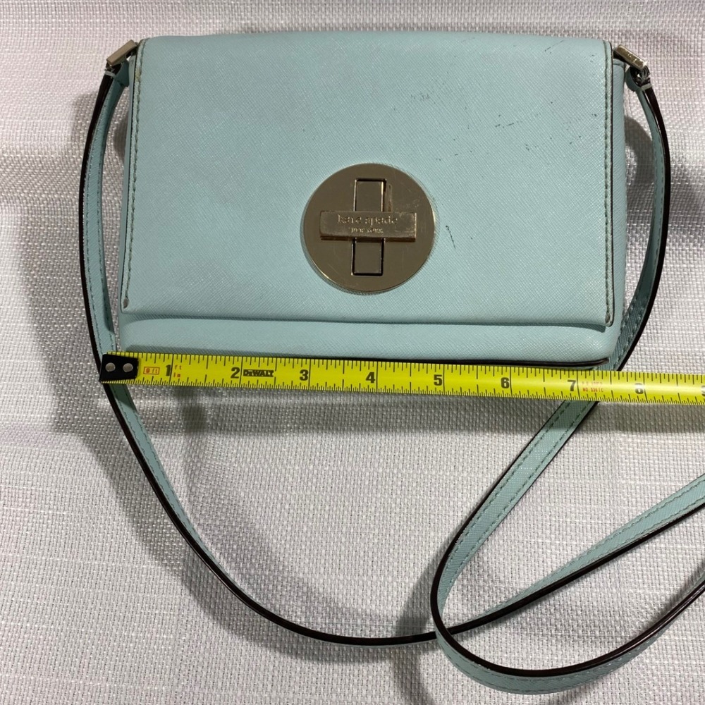 Kate Spade New York Light Blue Saffiano Leather Turnlock Crossbody Bag - Picture 5 of 8